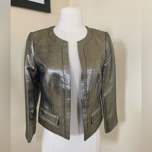 J. Crew Collection Gold Metallic Blazer Jacket Evening Size 0